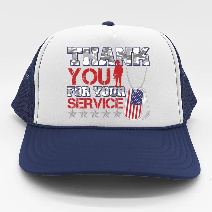 Thank You For Your Service Veterans Day Trucker Hat