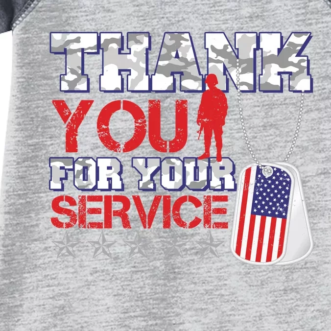 Thank You For Your Service Veterans Day Infant Baby Jersey Bodysuit