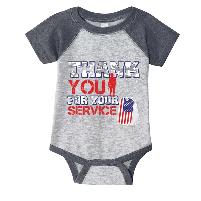 Thank You For Your Service Veterans Day Infant Baby Jersey Bodysuit