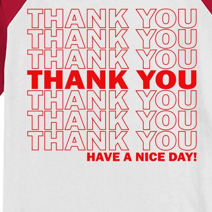 Thank You Have A Nice Day Grocery Bag Funny Kids Colorblock Raglan Jersey