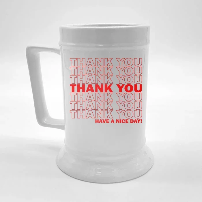 Thank You Have A Nice Day Grocery Bag Funny Front & Back Beer Stein