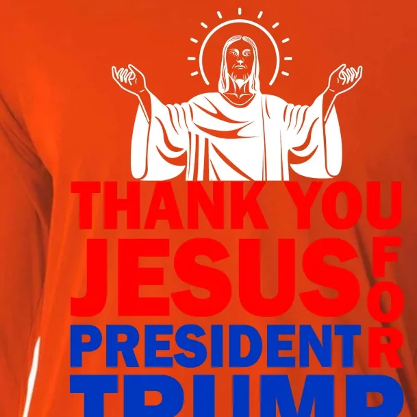 Thank You Jesus For President Trump Cooling Performance Long Sleeve Crew