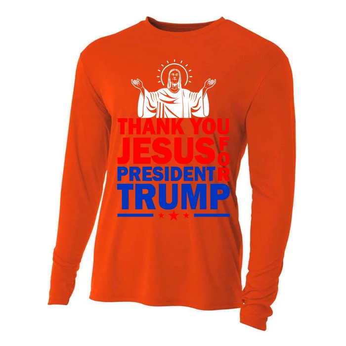 Thank You Jesus For President Trump Cooling Performance Long Sleeve Crew