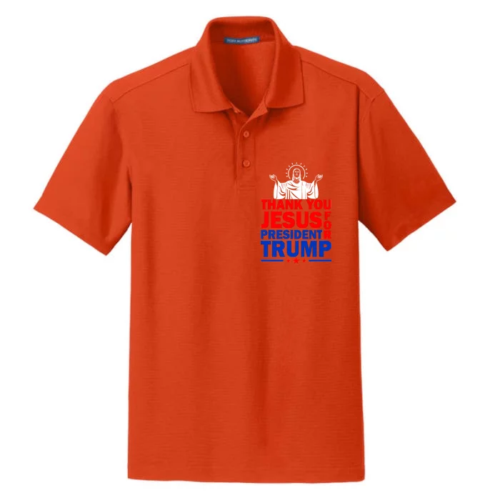 Thank You Jesus For President Trump Dry Zone Grid Performance Polo