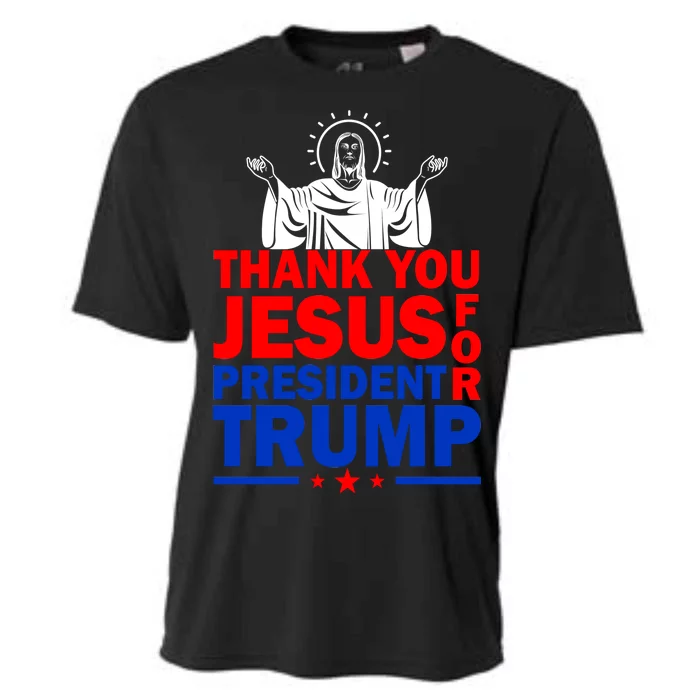 Thank You Jesus For President Trump Cooling Performance Crew T-Shirt