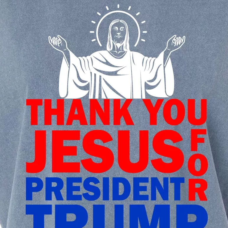 Thank You Jesus For President Trump Garment-Dyed Women's Muscle Tee