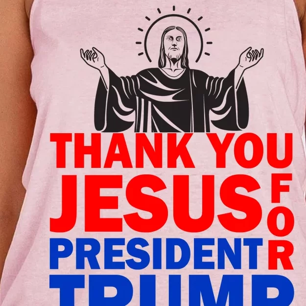 Thank You Jesus For President Trump Women's Knotted Racerback Tank