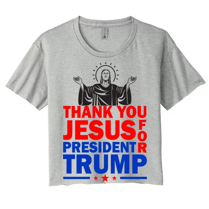 Thank You Jesus For President Trump Women's Crop Top Tee