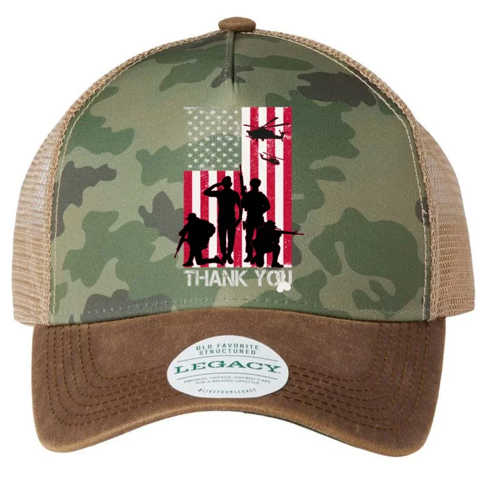 Thank You Memorial Day Soldiers USA Flag Legacy Tie Dye Trucker Hat