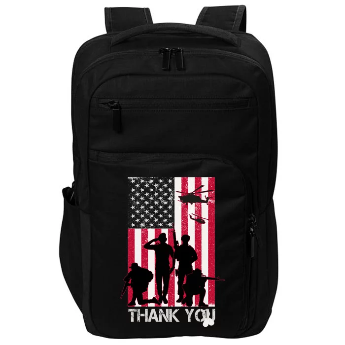 Thank You Memorial Day Soldiers USA Flag Impact Tech Backpack