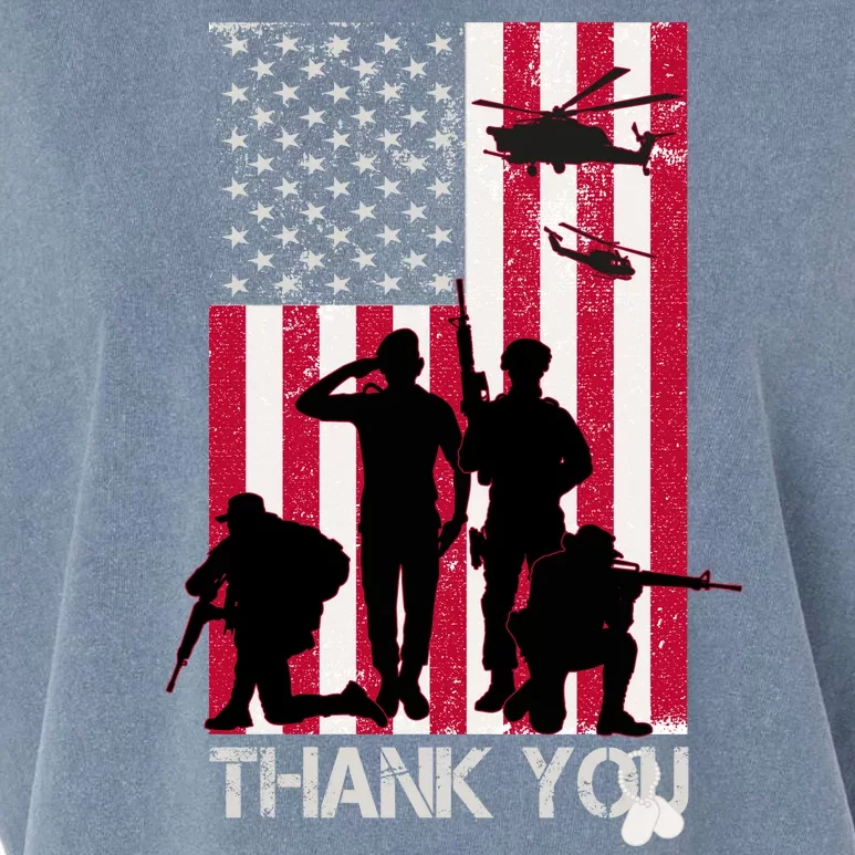 Thank You Memorial Day Soldiers USA Flag Garment-Dyed Women's Muscle Tee