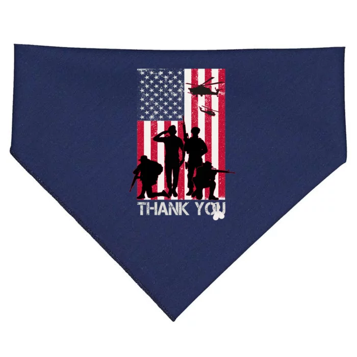 Thank You Memorial Day Soldiers USA Flag USA-Made Doggie Bandana