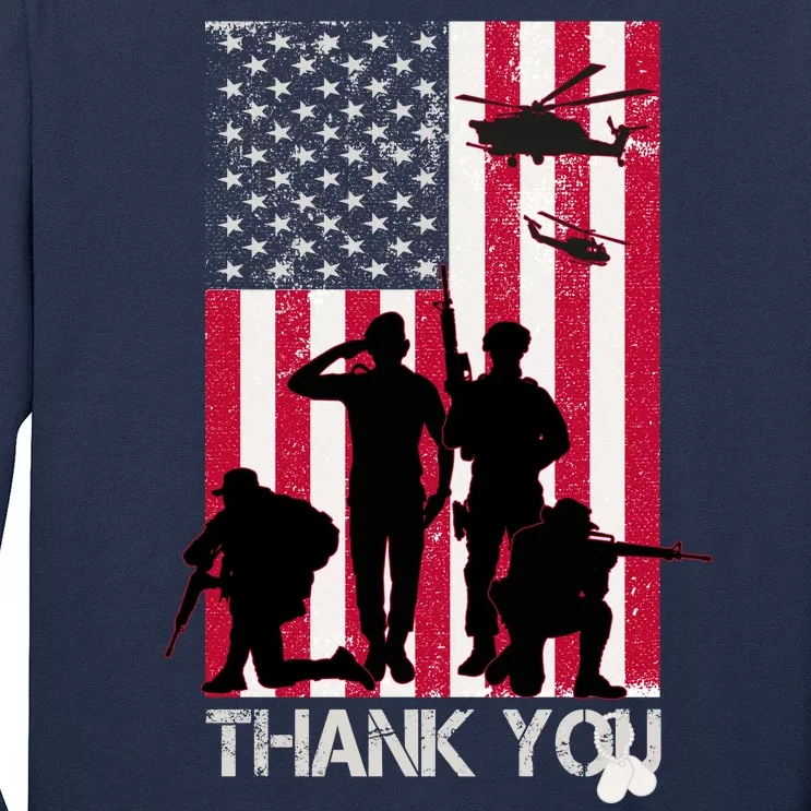 Thank You Memorial Day Soldiers USA Flag Long Sleeve Shirt