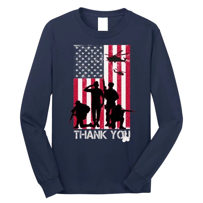 Thank You Memorial Day Soldiers USA Flag Long Sleeve Shirt