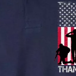 Thank You Memorial Day Soldiers USA Flag Softstyle Adult Sport Polo