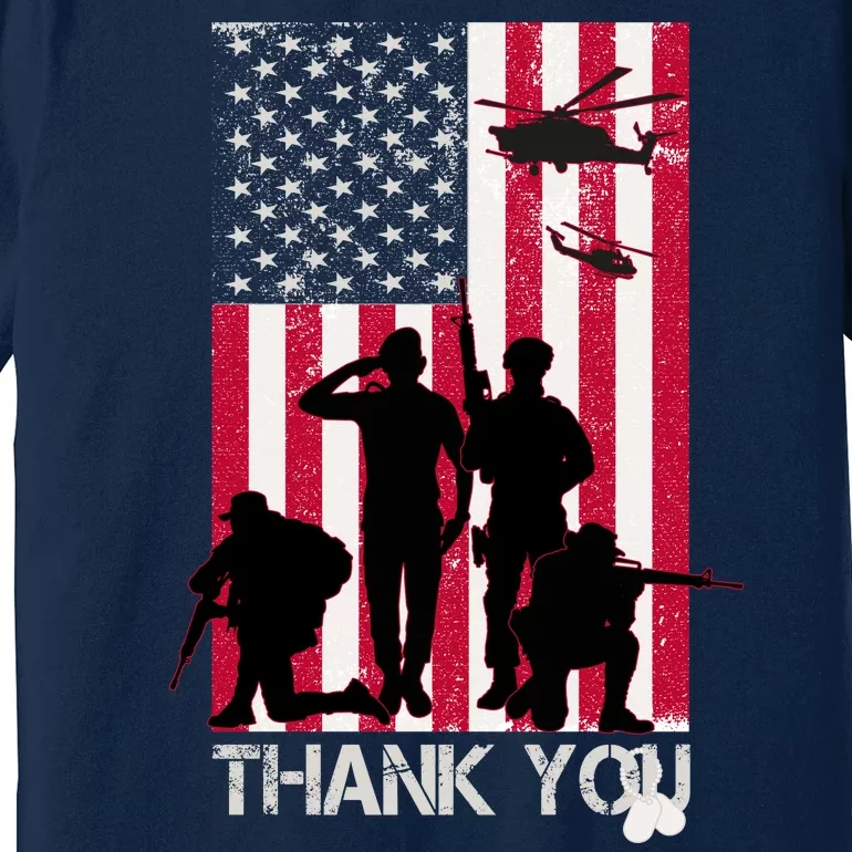 Thank You Memorial Day Soldiers USA Flag Premium T-Shirt