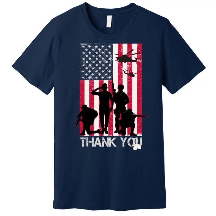 Thank You Memorial Day Soldiers USA Flag Premium T-Shirt