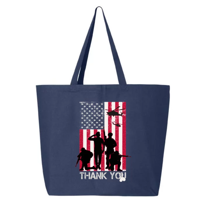 Thank You Memorial Day Soldiers USA Flag 25L Jumbo Tote