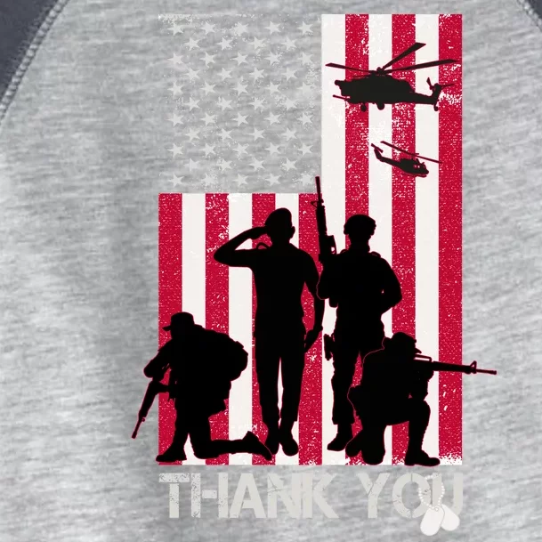 Thank You Memorial Day Soldiers USA Flag Toddler Fine Jersey T-Shirt