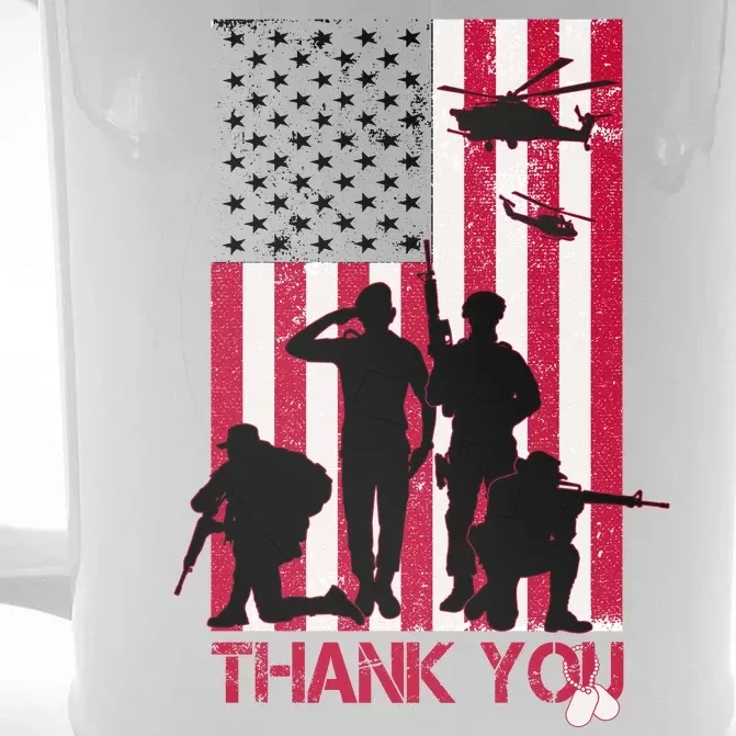 Thank You Memorial Day Soldiers USA Flag Front & Back Beer Stein