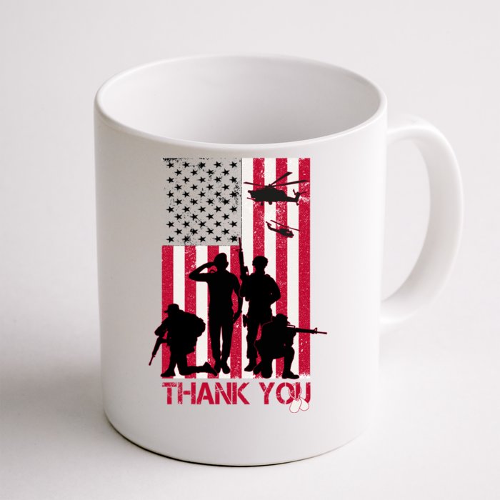 Thank You Memorial Day Soldiers USA Flag Front & Back Coffee Mug