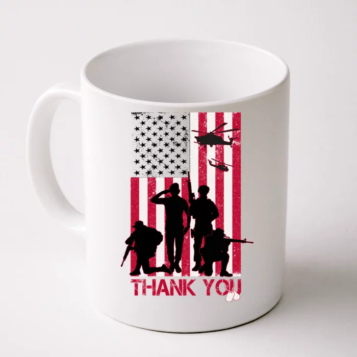 Thank You Memorial Day Soldiers USA Flag Front & Back Coffee Mug