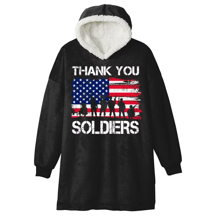 Thank You Soldiers Hooded Wearable Blanket