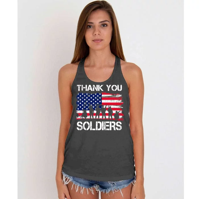 Thank You Soldiers Women's Knotted Racerback Tank