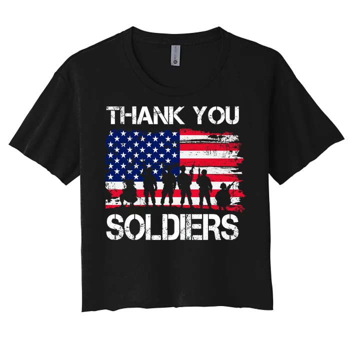 Thank You Soldiers Women's Crop Top Tee