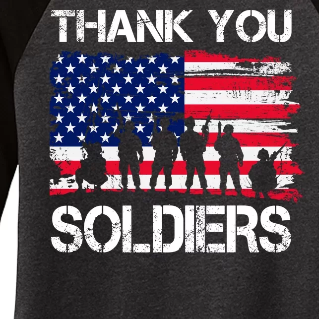 Thank You Soldiers Women's Tri-Blend 3/4-Sleeve Raglan Shirt