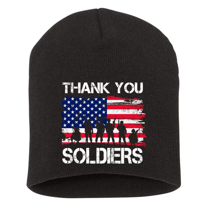 Thank You Soldiers Short Acrylic Beanie