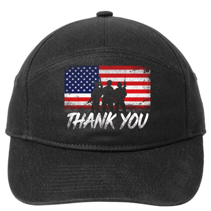 Thank You USA Troops 7-Panel Snapback Hat