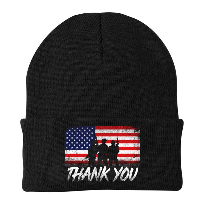 Thank You USA Troops Knit Cap Winter Beanie