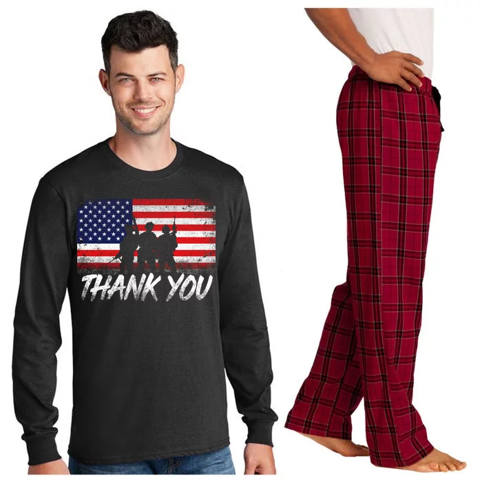 Thank You USA Troops Long Sleeve Pajama Set