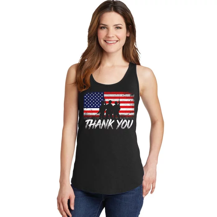 Thank You USA Troops Ladies Essential Tank