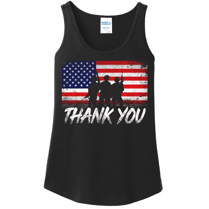 Thank You USA Troops Ladies Essential Tank