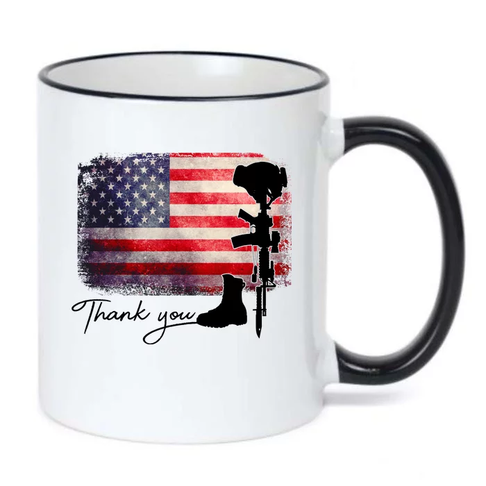 Thank You Veterans Memorial Day Black Color Changing Mug