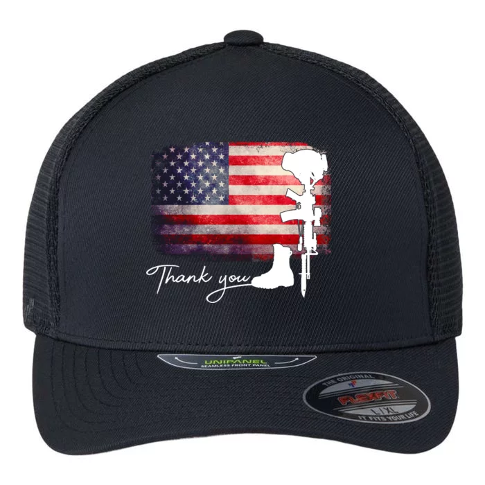 Thank You Veterans Memorial Day Flexfit Unipanel Trucker Cap