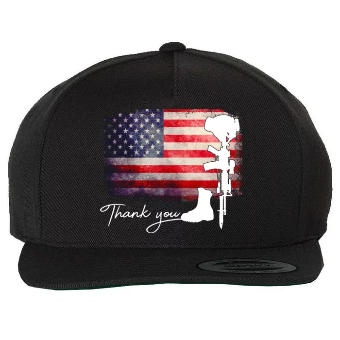 Thank You Veterans Memorial Day Wool Snapback Cap