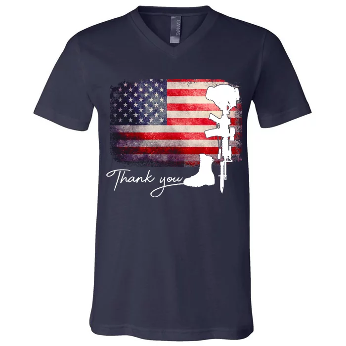 Thank You Veterans Memorial Day V-Neck T-Shirt