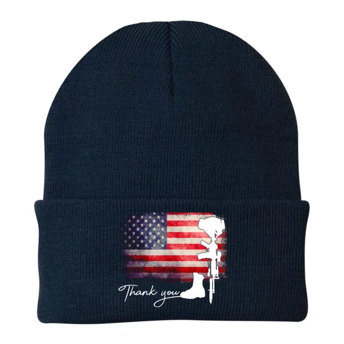 Thank You Veterans Memorial Day Knit Cap Winter Beanie