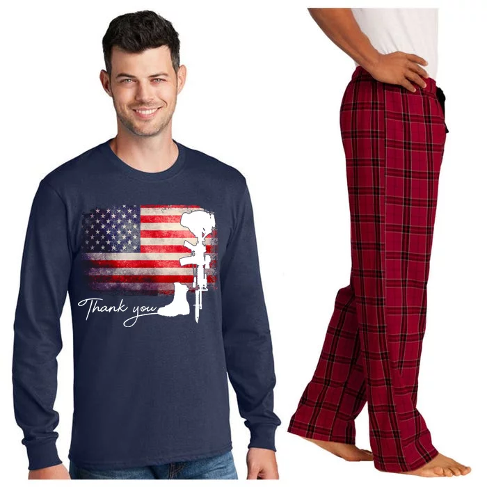 Thank You Veterans Memorial Day Long Sleeve Pajama Set