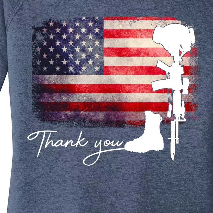 Thank You Veterans Memorial Day Women's Perfect Tri Tunic Long Sleeve Shirt