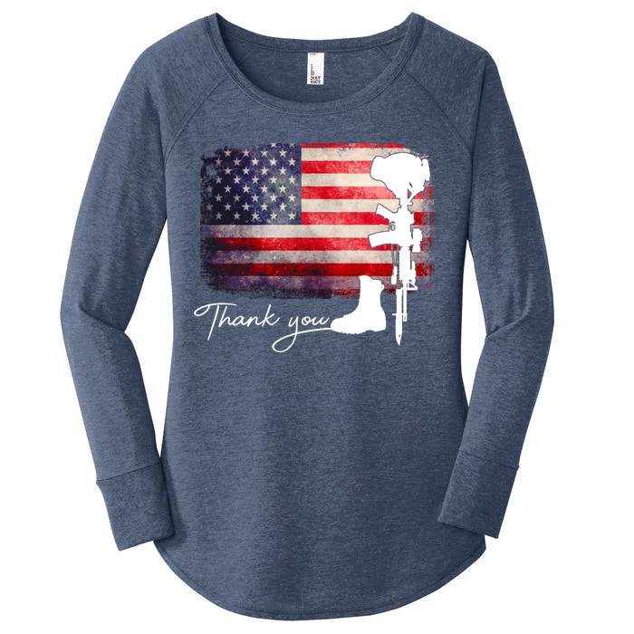 Thank You Veterans Memorial Day Women's Perfect Tri Tunic Long Sleeve Shirt