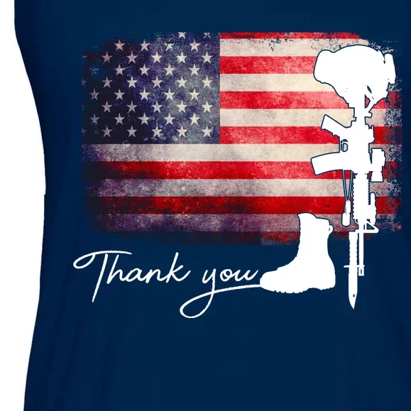 Thank You Veterans Memorial Day Ladies Essential Flowy Tank