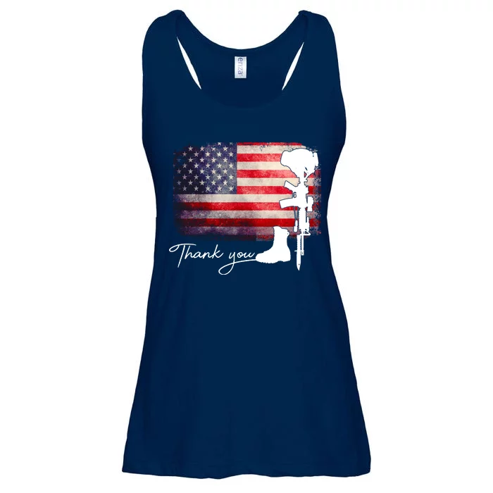 Thank You Veterans Memorial Day Ladies Essential Flowy Tank