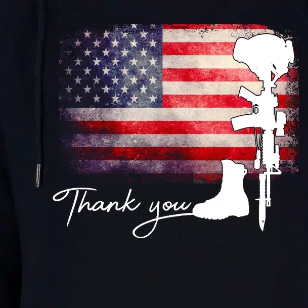 Thank You Veterans Memorial Day Womens Funnel Neck Pullover Hood