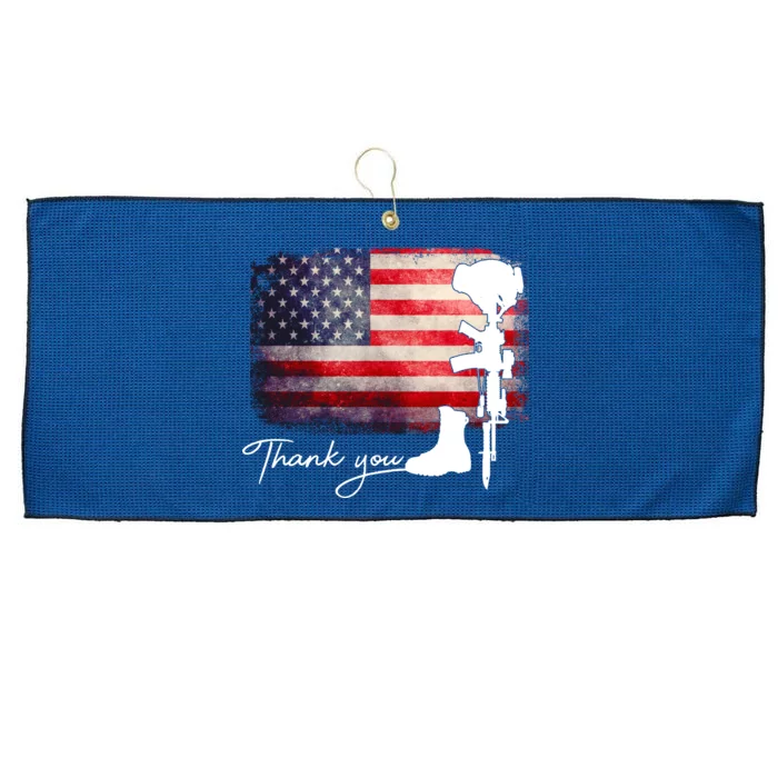 Thank You Veterans Memorial Day Large Microfiber Waffle Golf Towel