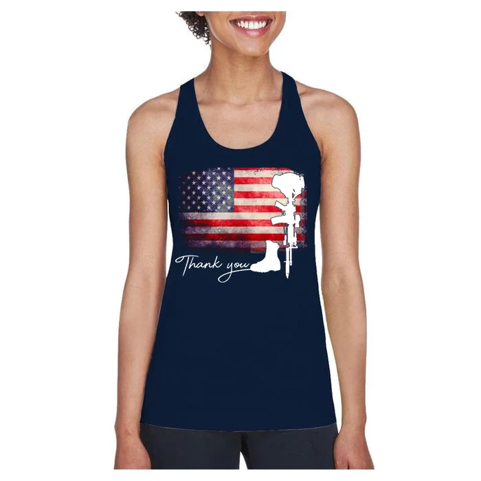 Thank You Veterans Memorial Day Women's Racerback Tank