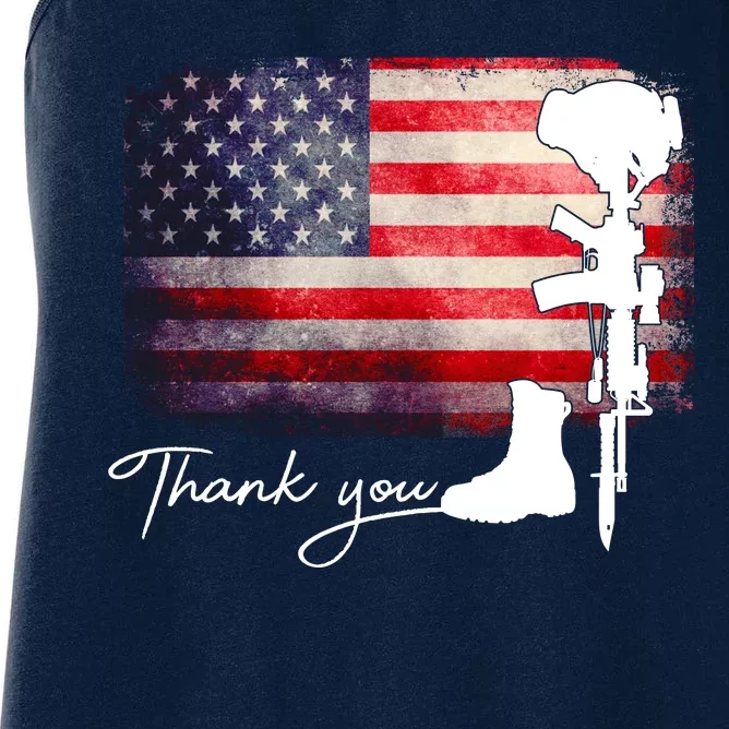 Thank You Veterans Memorial Day Women's Racerback Tank